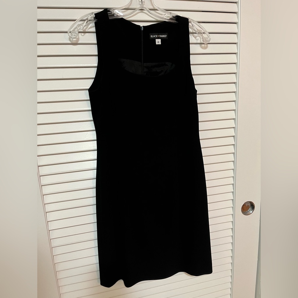 Vintage White House Black Market Classic Black Midi Dress